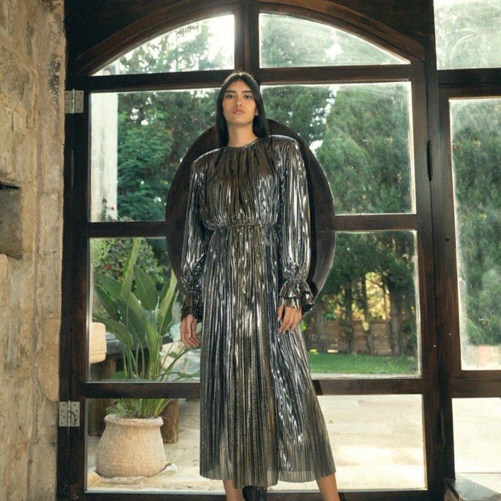 Sabina Musayev Gal Dress | Metallic Evening Dress